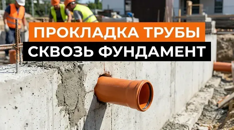 Прокладка канализационной трубы сквозь фундамент: пошаговое руководство