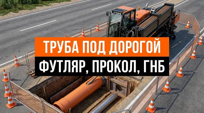 Прокладка трубы под дорогой: футляр, прокол и ГНБ