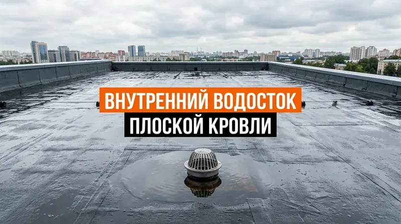 Внутренний водосток плоской кровли: расчёт, воронки, монтаж и зимняя эксплуатация